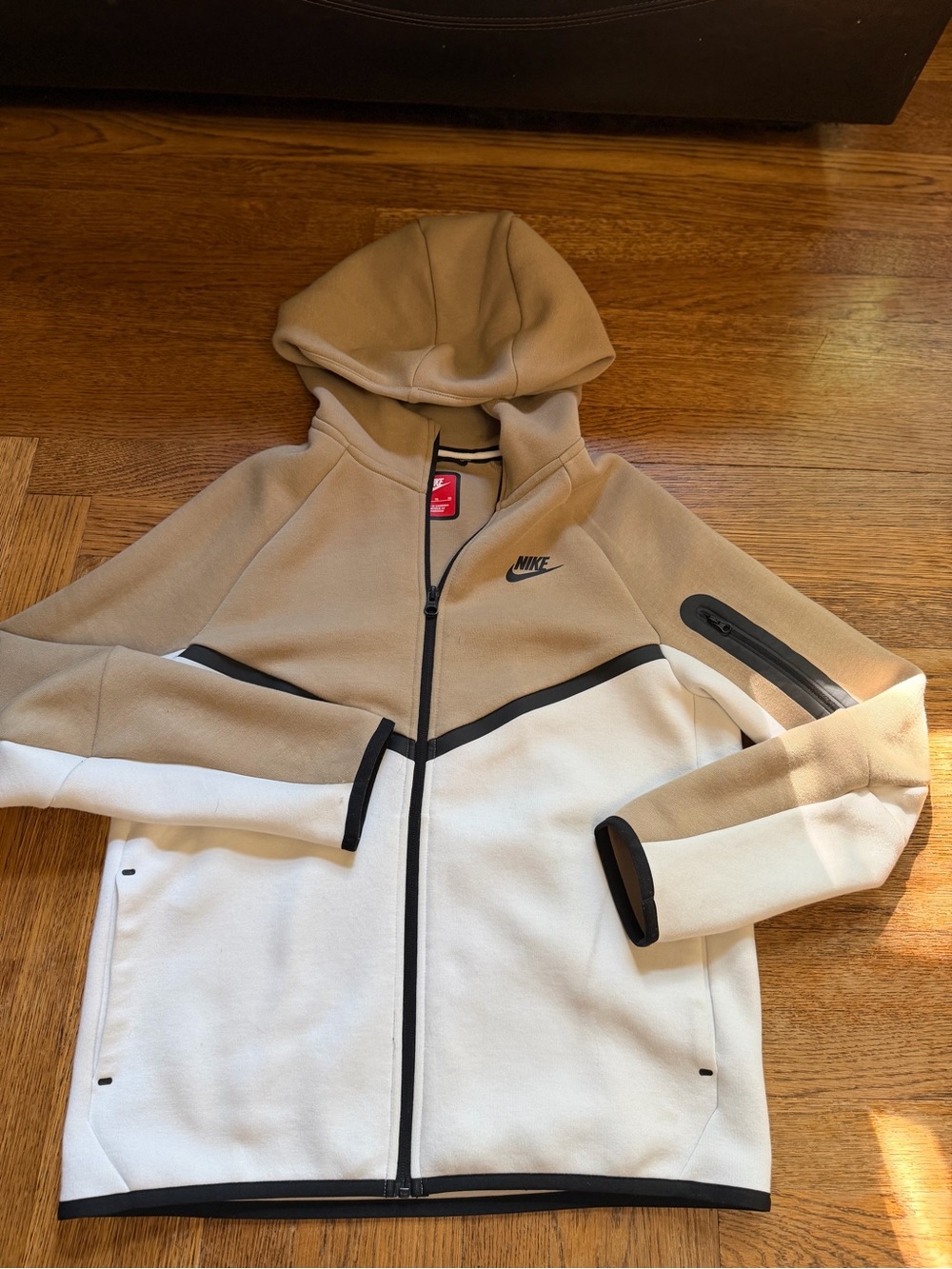 Nike Boy's Nike Tech Two-Tone Tan & White Performance Jacket